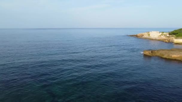 Vista Del Dron Día Soleado Sobre Costa Alghero Cerdeña Italia — Vídeo de stock