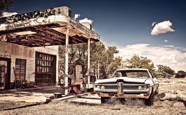 Opuštěná restaurace na route 66 v Novém Mexiku — Stock fotografie