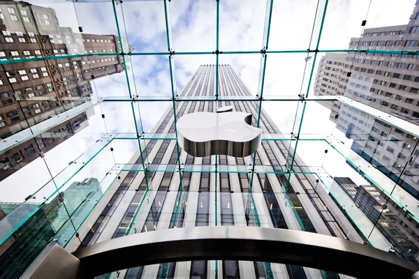 Szkło apple store w Nowym Jorku — Zdjęcie stockowe