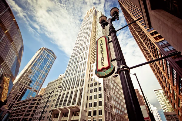 Chicago downtown på theatre district — Stockfoto