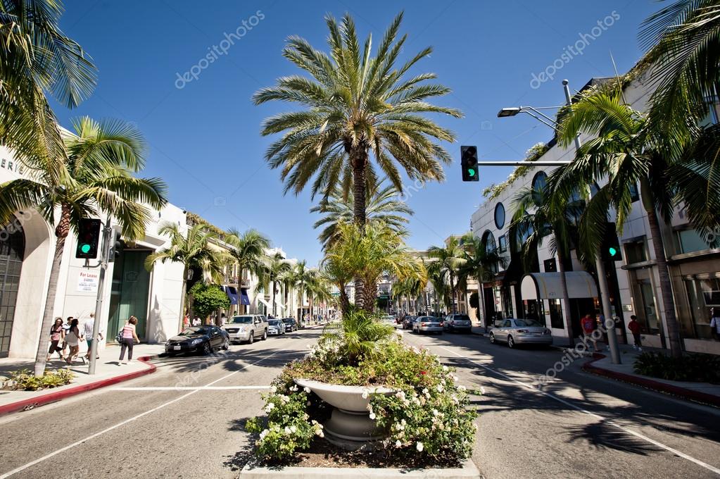 Los Angeles, California, View of Rodeo Drive during sunny day in