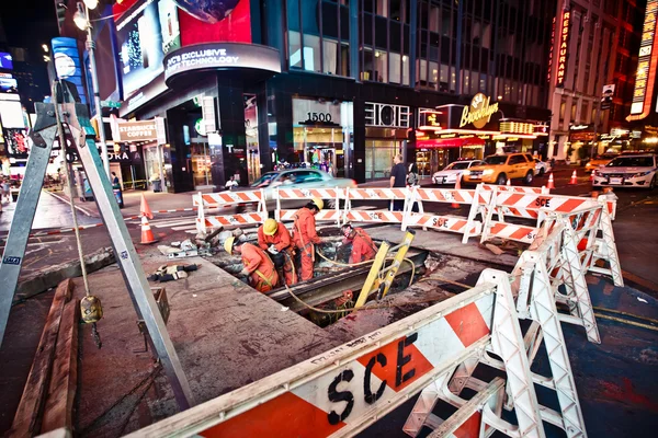 Road works at Times Square — Stock Photo, Image