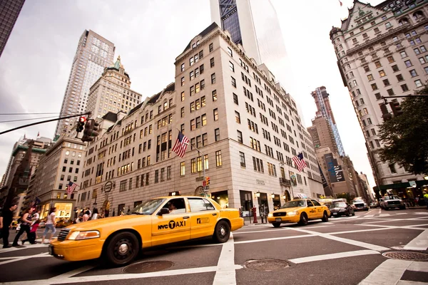 Gele taxi's in new york — Stockfoto