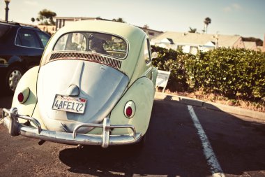 Vintage car in San Diego clipart