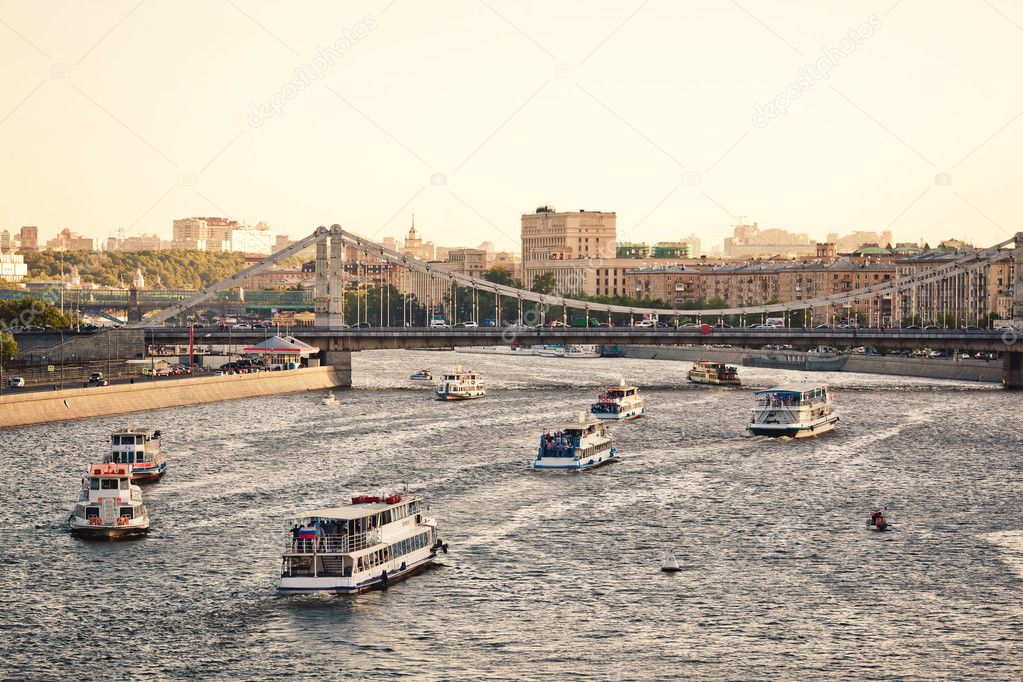 Moscow river cityscape