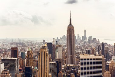 Manhattan skyline havadan görünümü