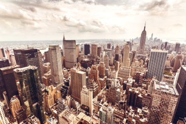 Manhattan skyline havadan görünümü