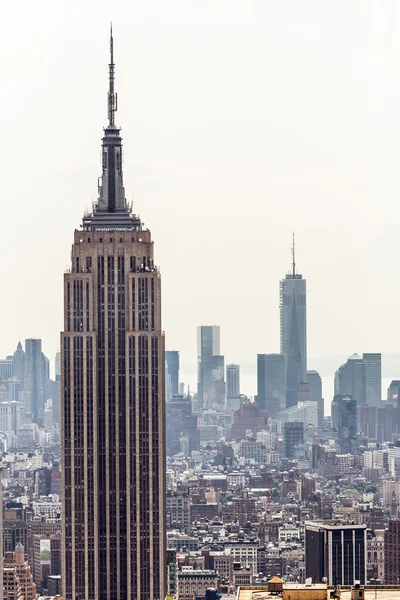 Letecký pohled na panorama Manhattanu — Stock fotografie