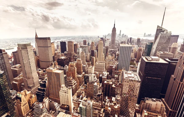 Vista aérea del horizonte de Manhattan — Foto de Stock