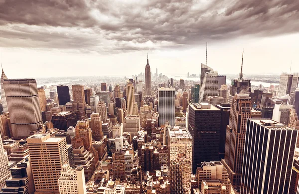 Vista aérea del horizonte de Manhattan — Foto de Stock