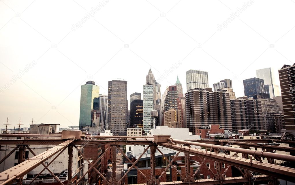 Lower Manhattan skyline from Brooklyn Bridge