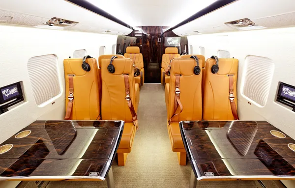 Interior avião privado — Fotografia de Stock