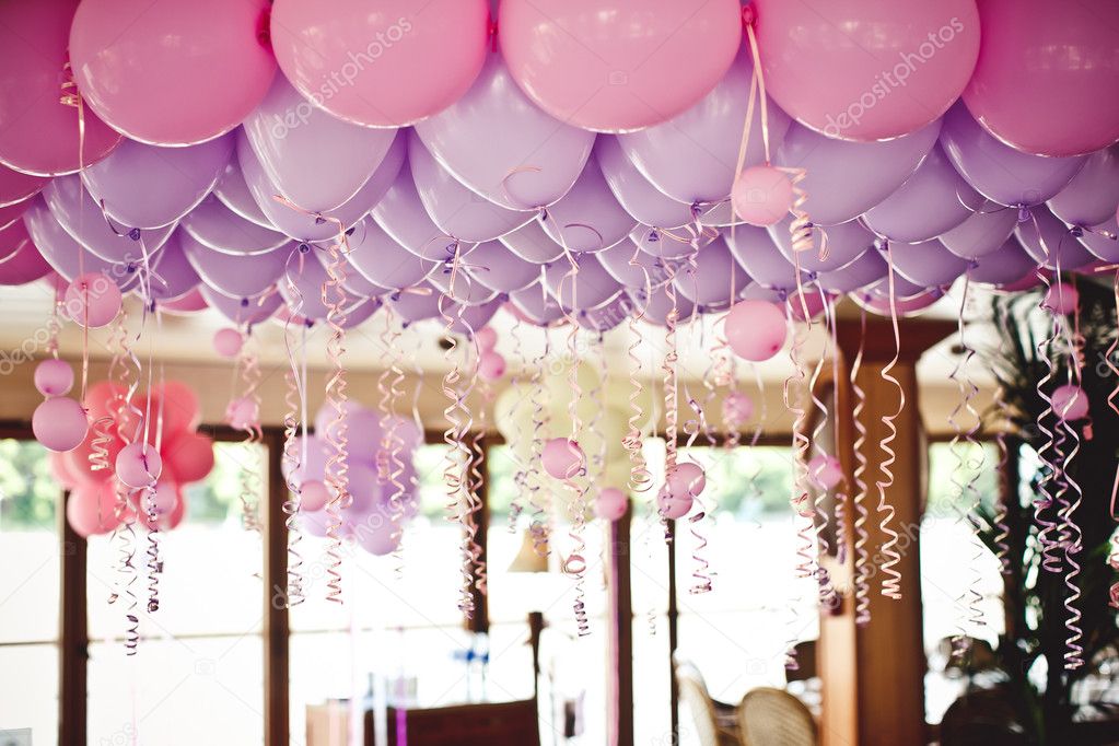 Beaucoup De Fond De Ballons Rose Or Rose Brillant