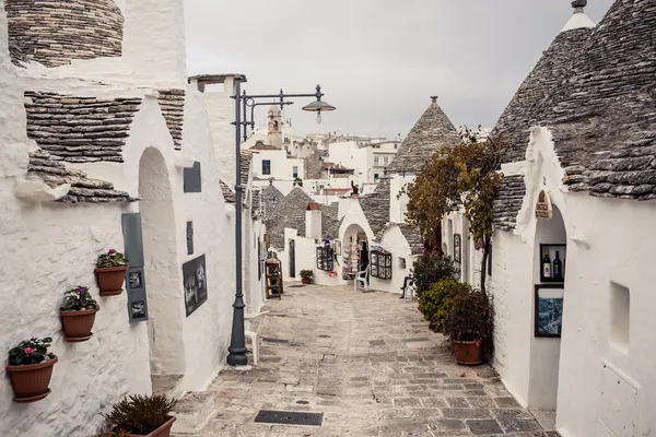 Trulli huizen van alberobello, Italië — Stockfoto