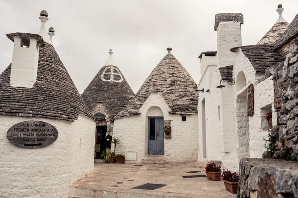 Domki Trulli w alberobello, Włochy — Zdjęcie stockowe