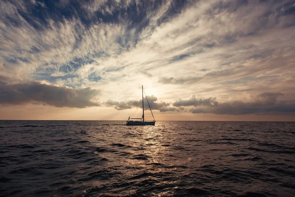 Segling fartyg yachter med vita segel — Stockfoto