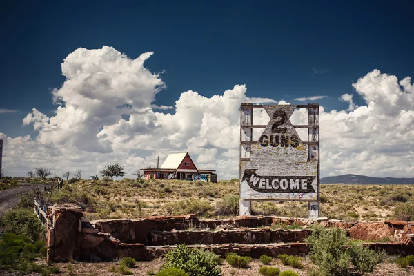 Arizona welkom teken op de route 66 — Stockfoto