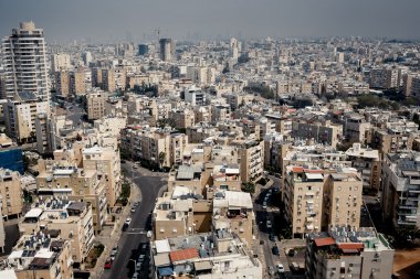 tel Aviv şehrin havadan görünümü