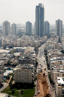 tel Aviv şehrin havadan görünümü