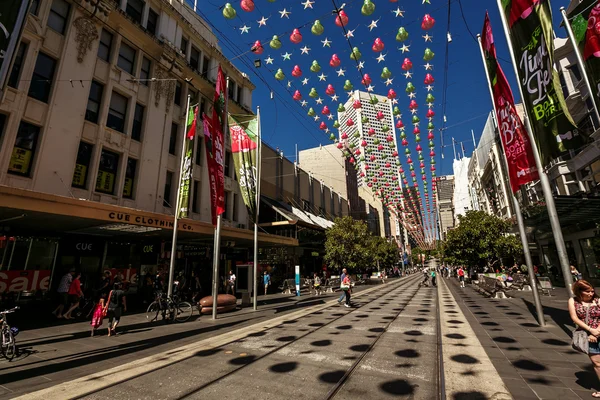 Bourke Street em Melbourne — Fotografia de Stock