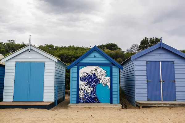 Brighton bay plaj evleri — Stok fotoğraf