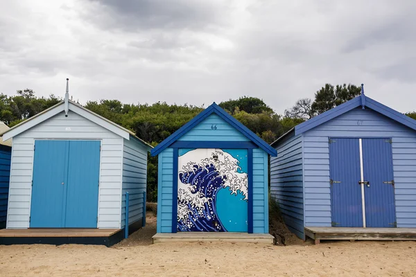 Abstraktní rainbow vlnový vektor브라이튼 베이 beachhouses — 스톡 사진