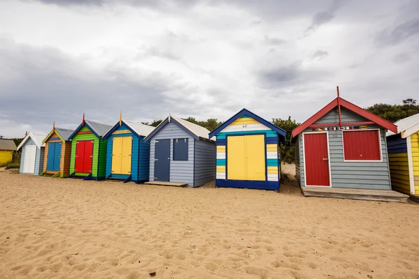 Brighton baai beachhouses — Stockfoto