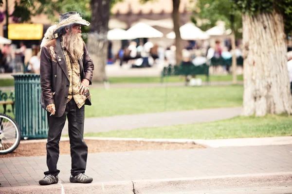 Tiggaren mannen i santa fe — Stockfoto