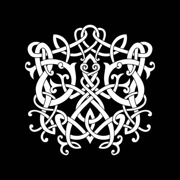 Frog Viking Style Celtic Pattern Celtic Knot Isolated Black Shirt — 스톡 벡터