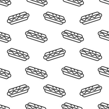 Elle çizilmiş ikonlu köpek deseni. Moda vektörü siyah ve beyaz köpek deseni. Kumaş, web arkaplan, duvar kağıtları, ambalaj kağıdı ve kartlar için kusursuz tek renkli köpek deseni.