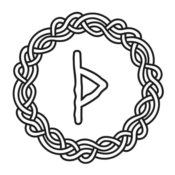 Rune Thurisaz Tor Thorn Cirkel Gammal Skandinavisk Symbol Eller Skylt — Stock vektor