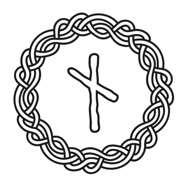 Rune Nautiz Nauthiz Cirkel Gammal Skandinavisk Symbol Eller Skylt Amulett — Stock vektor