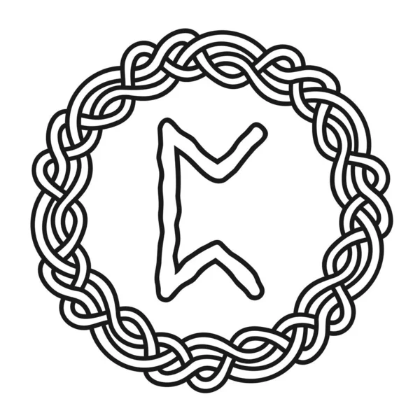 Rune Perthro Cirkel Gammal Skandinavisk Symbol Eller Skylt Amulett Vikingaskrivande — Stock vektor