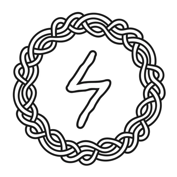Rune Sowilo Sowulo Cirkel Gammal Skandinavisk Symbol Eller Skylt Amulett — Stock vektor
