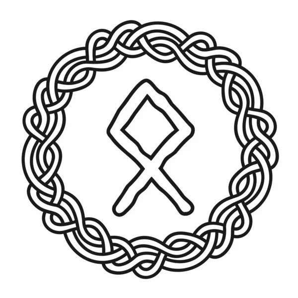 Rune Othala Cirkel Gammal Skandinavisk Symbol Eller Skylt Amulett Vikingaskrivande — Stock vektor