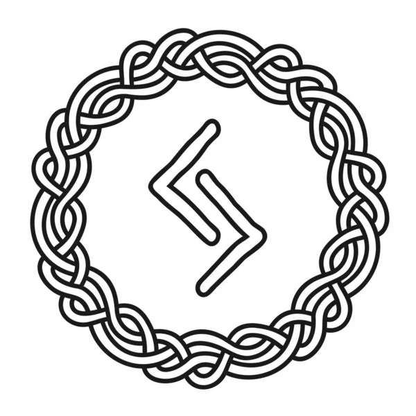 Runa Jera Círculo Símbolo Antiguo Escandinavo Signo Amuleto Escritura Vikinga Ilustración de stock