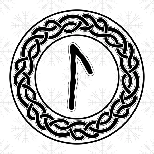 Rune Laguz Kruhu Starobylý Skandinávský Symbol Nebo Znak Amulet Vikingské — Stockový vektor