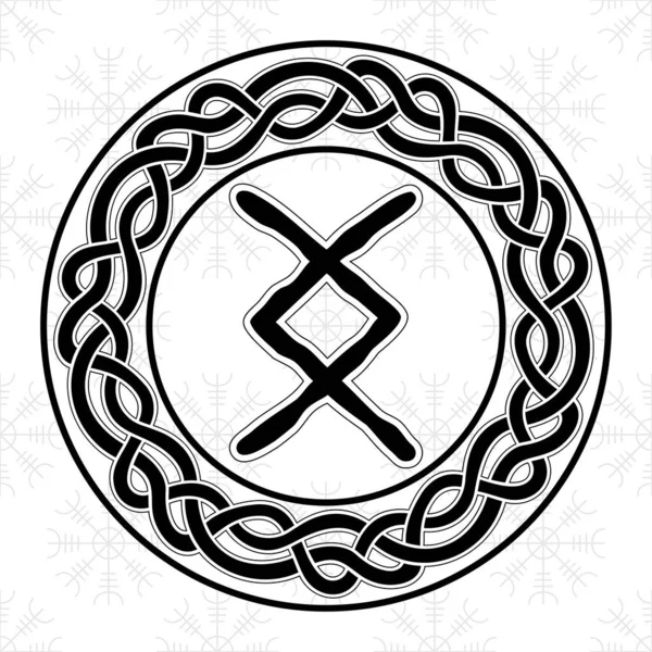 Rune Inguz Ingwaz Kruhu Starověký Skandinávský Symbol Nebo Znak Amulet — Stockový vektor