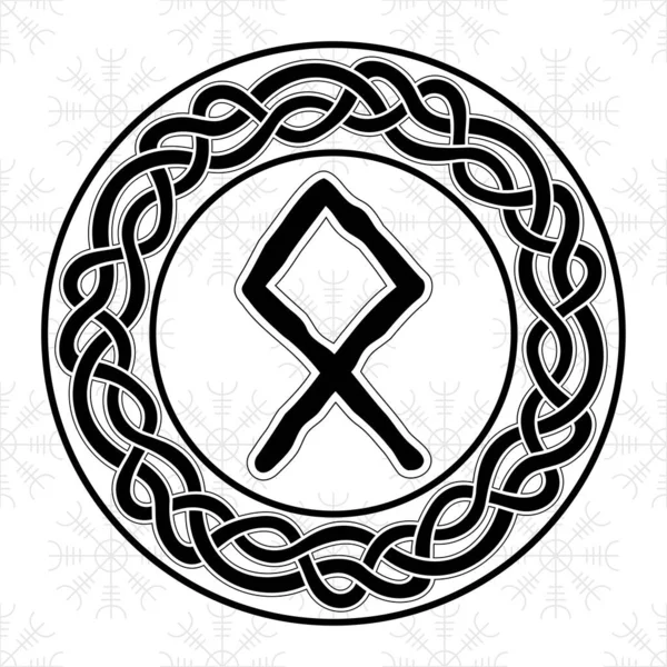 Rune Othala Kruhu Starobylý Skandinávský Symbol Nebo Znak Amulet Vikingské — Stockový vektor