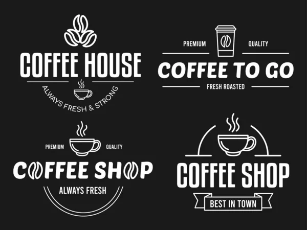 Set Coffee Cup Logo Designs Coffee Beans Vector Template Coffee — стоковый вектор