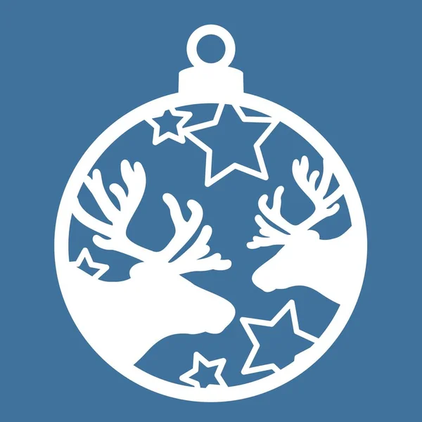 Christmas Ball Stars Deer Cut Out Paper Template Christmas Cards — 스톡 벡터