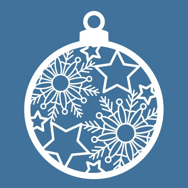 Christmas Ball Stars Snowflakes Cut Out Paper Template Christmas Cards — Διανυσματικό Αρχείο