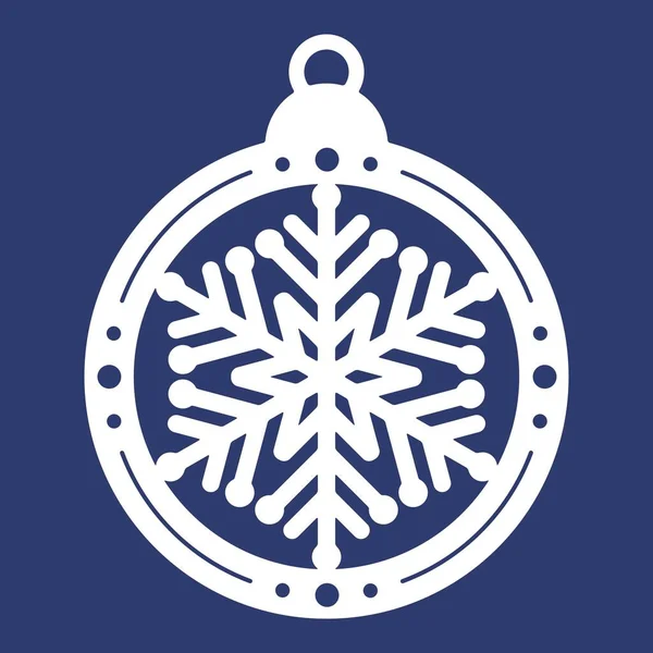 Різдвяна Кулька Сніжинкою Шаблон Лазерного Різання Силует Ажурних Сфер Мереживним — стоковий вектор
