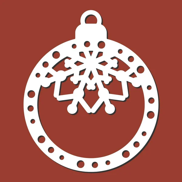 Laser Cut Template Christmas Decoration Vector Design Merry Christmas Ball — 스톡 벡터