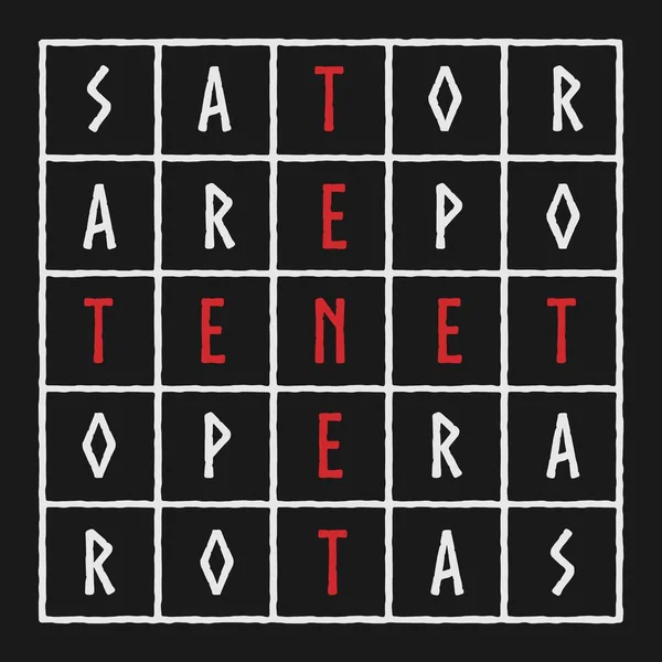 Two Dimensional Word Square Containing Five Word Latin Palindrome Sator Vector de stock
