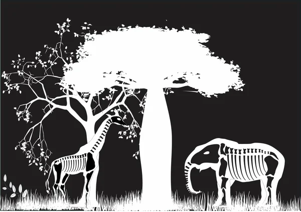 Silhouettes de différents animaux isolés — Image vectorielle