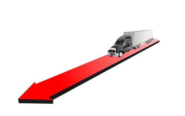 Estilo Isométrico Caminhão Gargo Ilustração Isolada Vetor Plano — Vetor de Stock
