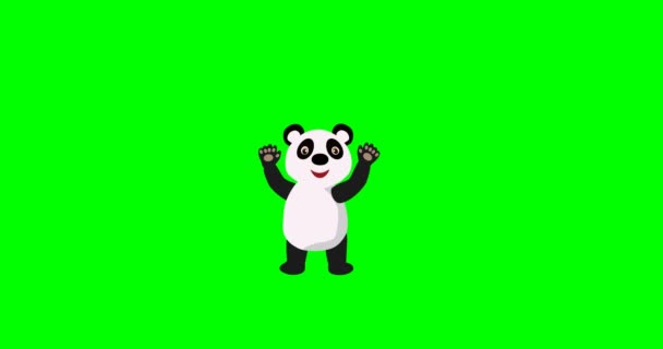 Waving Hands Cheerfull Cartoon Panda Loop Animation — Stock Video © baurz  #526697702