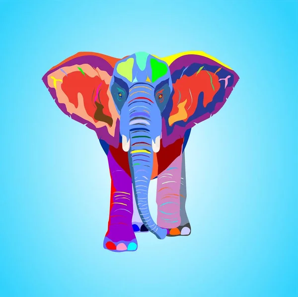 Vecteur Drôle Éléphant Coloré — Image vectorielle