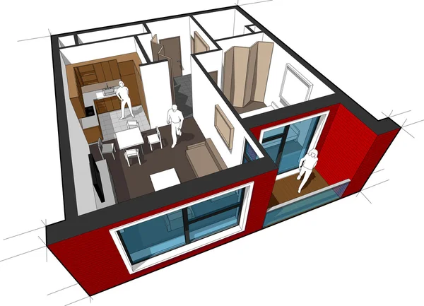 Schéma de l'appartement — Image vectorielle